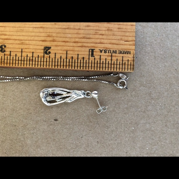 Sterling Silver, Artificial Amethyst Set - Picture 2 of 7